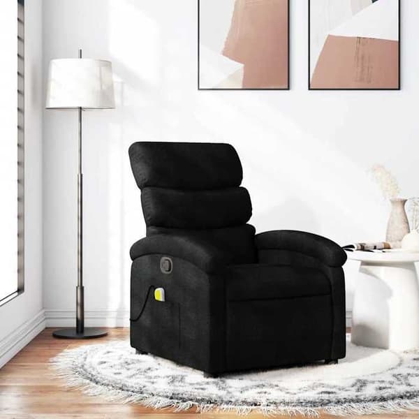 Maison Exclusive - Sort stof massage lænestol med vippefunktion