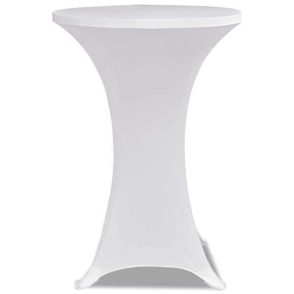 Maison Exclusive - Elastiska bordsöverdrag Ø 60 cm Vit 2 st