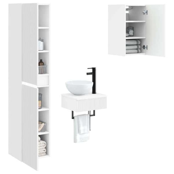 Maison Exclusive - 3 osan kylpyhuonekalustesarja Valkoinen