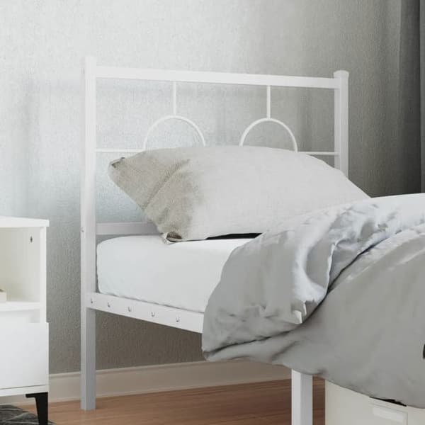 Hovedgærde - EKSKLUSIV HUS - Klassisk - Hvid metal - 80 cm - Robuste ben Vit