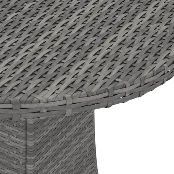Trädgårdsbord - Exklusivt Hem - Rund 70 cm - Grå flätad resin - Pulverlackerad stålram grå