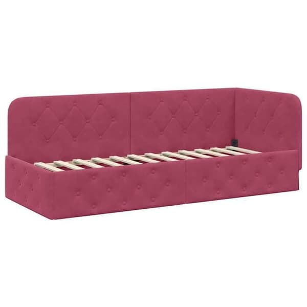 Maison Exclusive - Bordeaux 80 x 200 cm kulmasänky Sametti Bordeaux