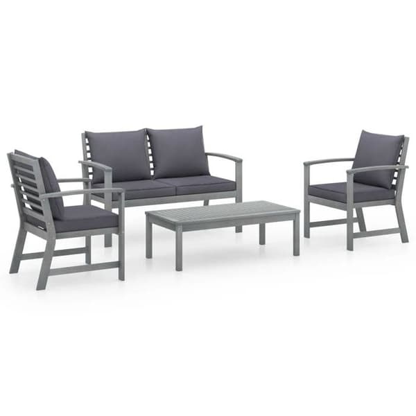Maison Exclusive - Havegruppe 4 stk med puder i solid akacietræ