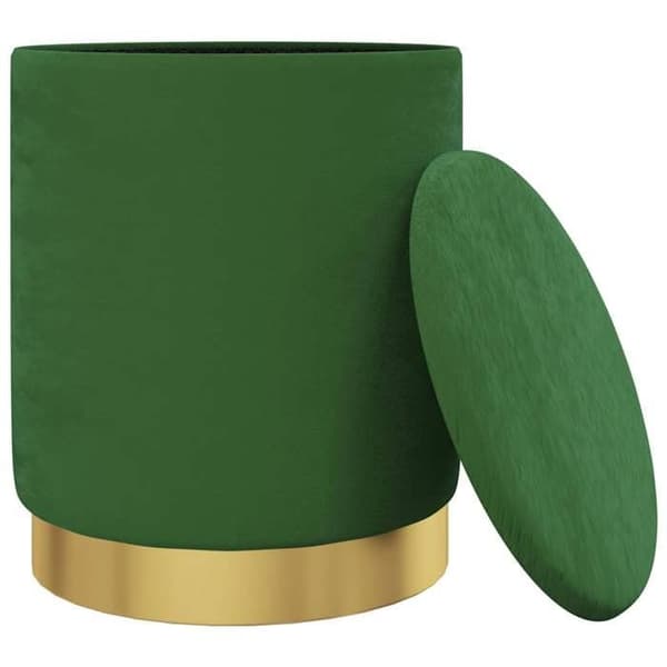 Maison Exclusive - Rund förvaringspall Grön Sammet 31 x 37 cm