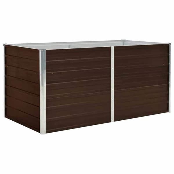 Maison Exclusive - Upphöjd planteringslåda Brun 160x80x77 cm Galvaniserat stål brun