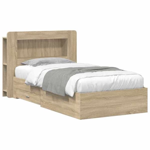 Maison Exclusive - Sängram med förvaring Ek Sonoma 80 x 200 cm