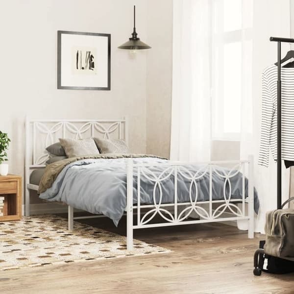 Sengestel - EKSKLUSIV HUS - 100x200 - Hvid - Metal (stål) - Opbevaring under seng Vit