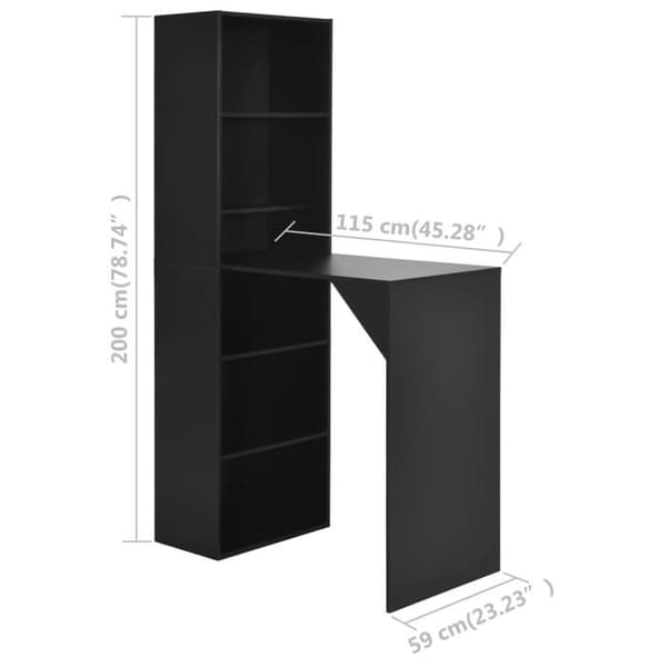 Maison Exclusive - Barbord med skab Sort 115x59x200 cm