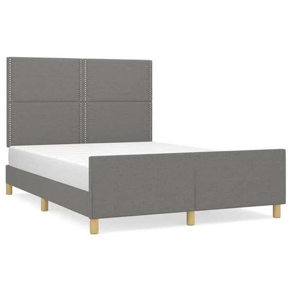Maison Exclusive - Sengebund uden madras grå 140x190 cm stof