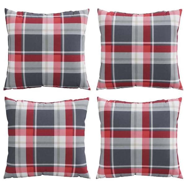 Maison Exclusive - Sofa puder 4 stk. rød ternet 60 x 60 cm i stof
