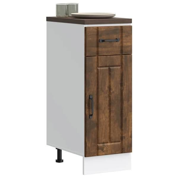 Maison Exclusive - Lucca køkkenarmoire i røgfyldt egetræ, ingeniørtræ Rökt ek