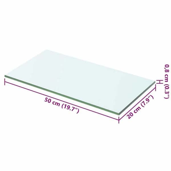 Maison Exclusive - Panel för hylla Transparent glas 50 x 20 cm Transparent