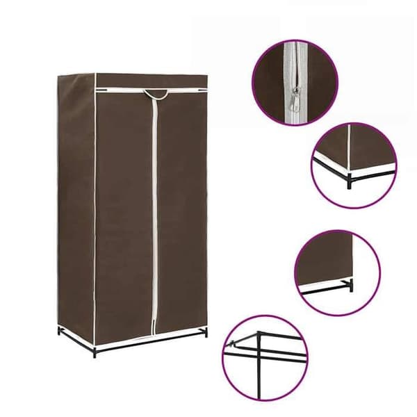 Garderobe - Eksklusiv Hus - Brun - Jernstruktur - 75 x 50 x 160 cm brun