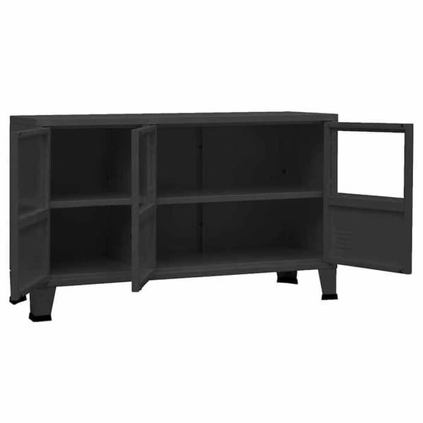 Maison Exclusive - Industriel Buffet Sort 105x35x62 cm Metal og glas