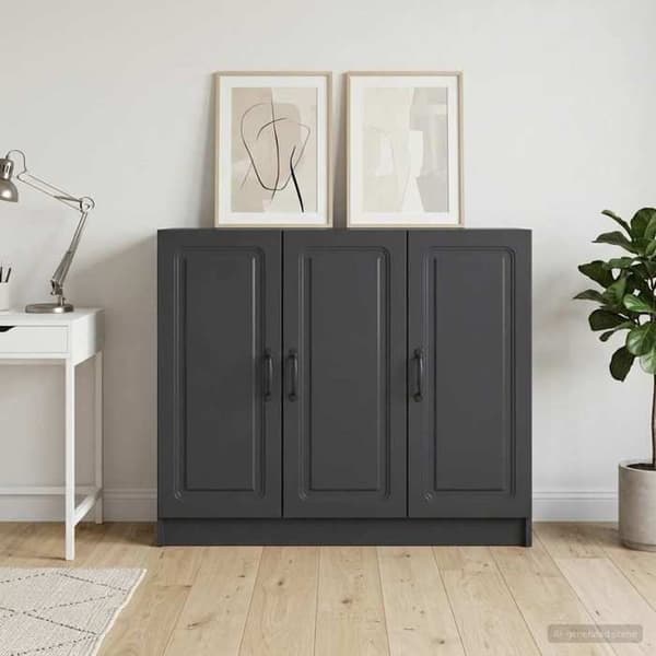 Maison Exclusive - Buffet Sort 89 x 34,5 x 77 cm Ingeniørtræ