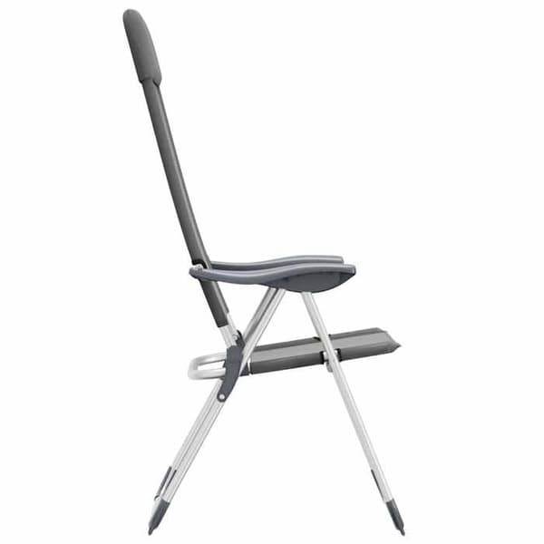 Maison Exclusive - Fällbara campingstolar set om 2 Grå Aluminium