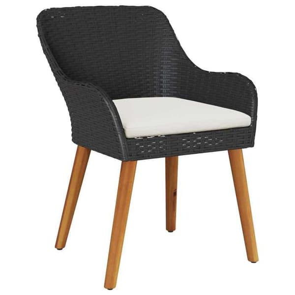 Maison Exclusive - 5 pc have spisebordssæt i sort polyrotin Svart