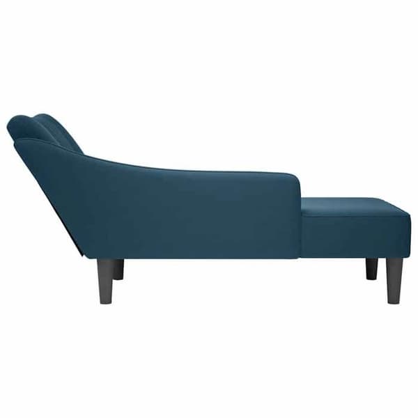 Maison Exclusive - Lang stol med højre armlæn i blå velour