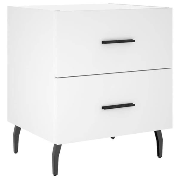 Maison Exclusive - Sängbord vit 40x35x47,5 cm ingenjörsträ
