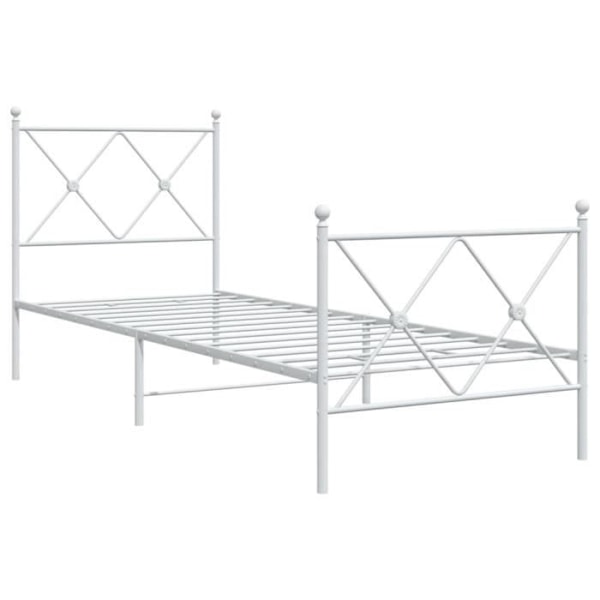 Sengeramme i metal uden madras med hvid fodbræt 80x200cm91 [cm] Vit