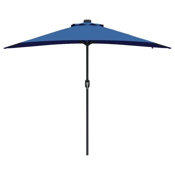 Trädgårdsparasol - MAISON EXCLUSIVE - 294 x 150 x 223 cm - Polyester & stål - Fällbar - Vevar & solenergi LED Azurblå