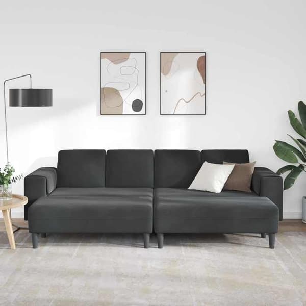 3-paikkainen sohva - MAISON EXCLUSIVE - 3 kpl - Musta - Polyesteripäällyste - Vanerirunko Svart