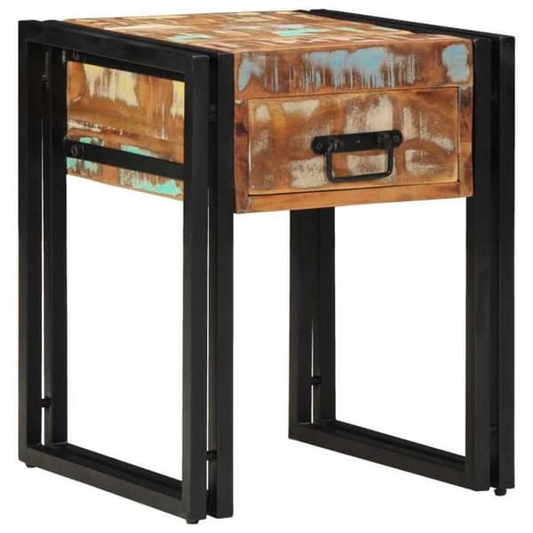 Maison Exclusive - Sidebord med skuffe 40 x 40 x 50 cm Solid Genbrugs træ