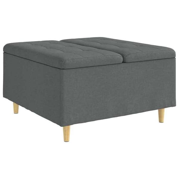 Maison Exclusive - Ottoman med förvaring Mörkgrå 80 x 80 x 45 cm tyg