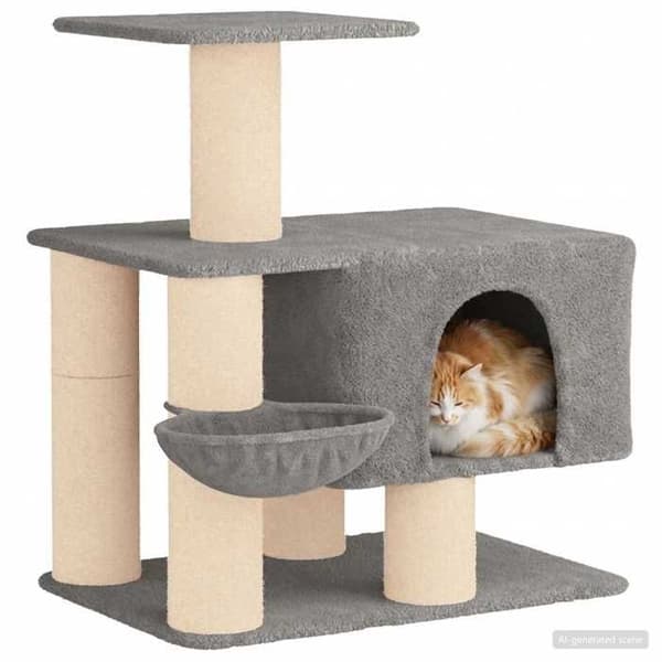 Maison Exclusive - Katte træ med sisal kløepæle Lys grå 96 cm