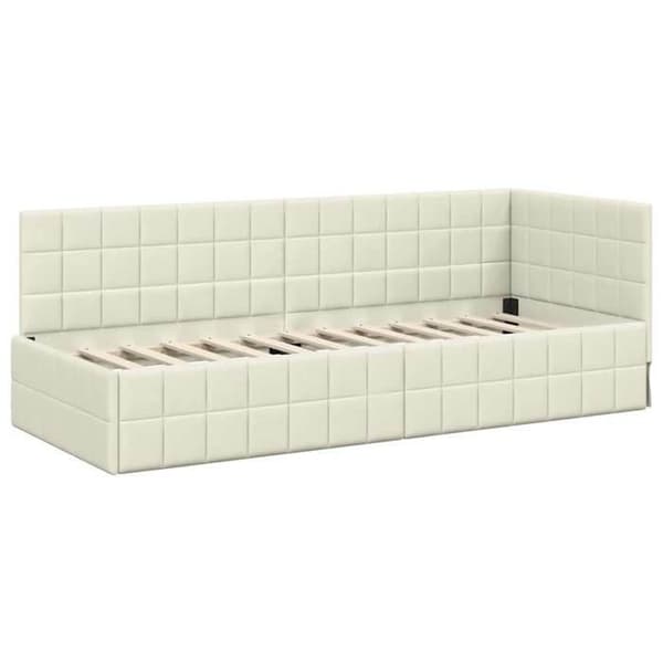 Maison Exclusive - Hörnsängram med madrass 2 pc Kräm 80 x 200 cm Grädde