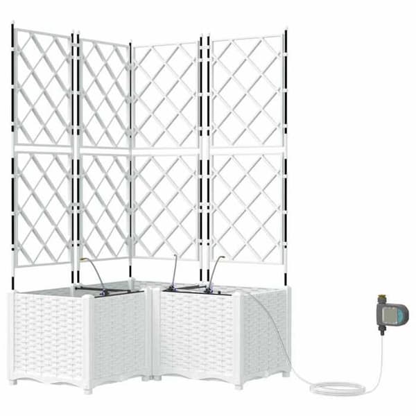 Cache-pot / Jardinière - MAISON EXCLUSIVE - 3 delar - Vit - PP (polypropen) - 80x80x142 cm Vit
