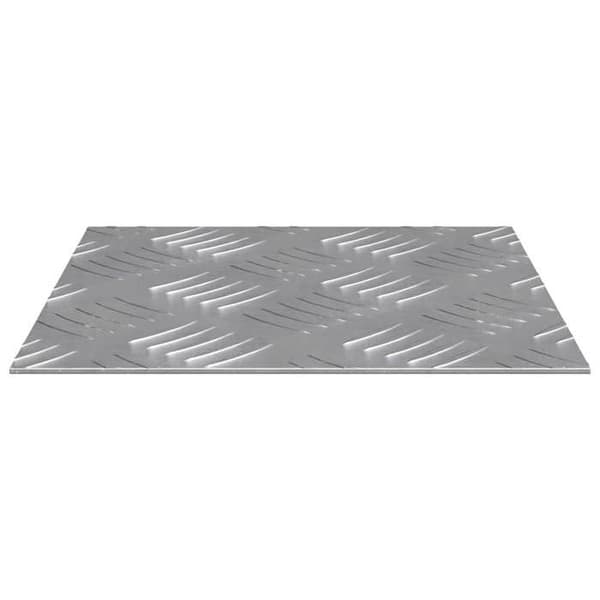 Gulvmåtte - EKSKLUSIVT HUS - 20 x 20 cm (sæt af 4) - Aluminium - Skakmønster - Sølv Silver