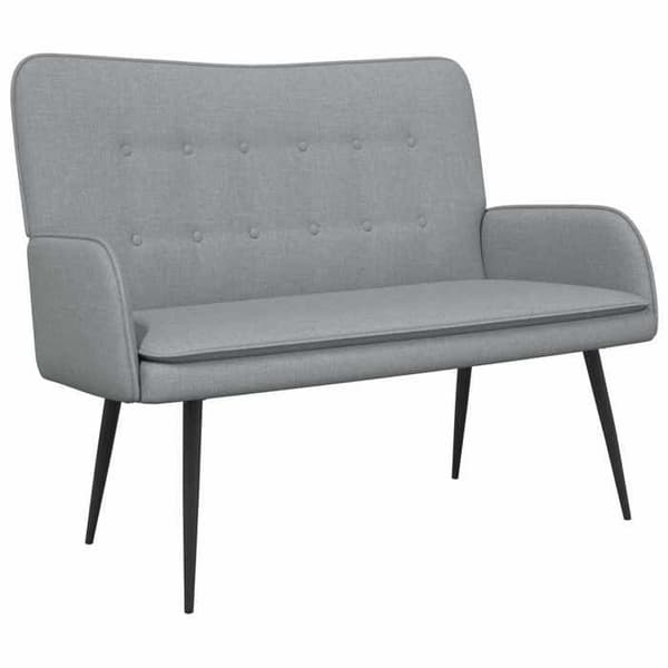 2-personers sofa - MAISON EXCLUSIVE - 115 x 61 x 87 cm - Lys grå - Polyesterstof - Solid struktur Ljusgrått