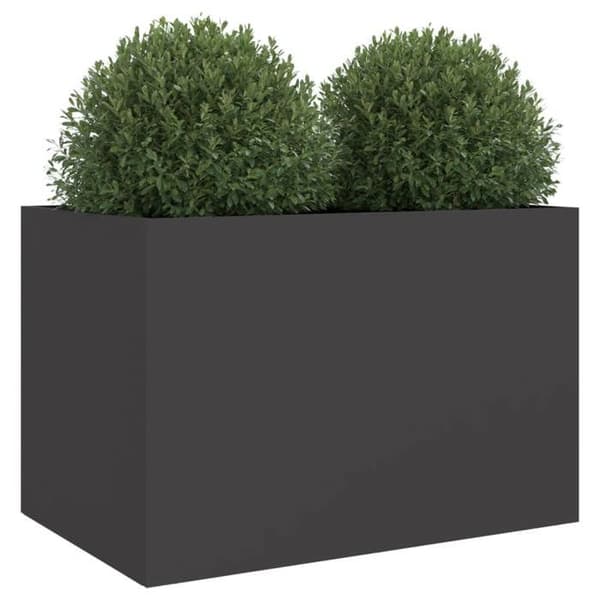 Jardinière - MAISON EXCLUSIVE - 62x47x46 cm - Koldvalset stål - Sort - Rektangulær Svart
