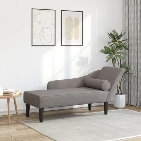 Maison Exclusive - Lænestol med taupe puder i stof