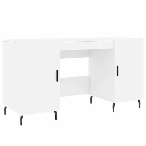 Kontor - EKSKLUSIV HUS - 140x50x75 cm - Ingeniørtræ - 4 rum - Jernben Vit