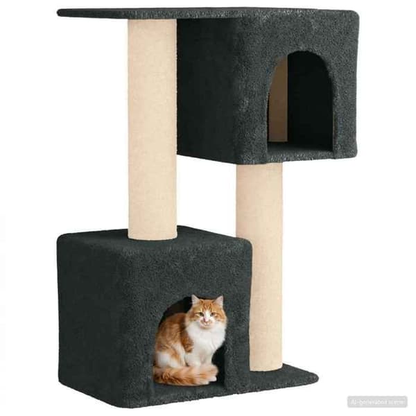 Maison Exclusive - Kattträd med sisal klöspinnar Mörkgrå 114 cm