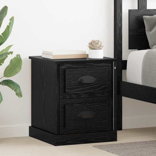 Maison Exclusive - Natbord 2 dele Sort eg 39 x 39 x 47,5 cm