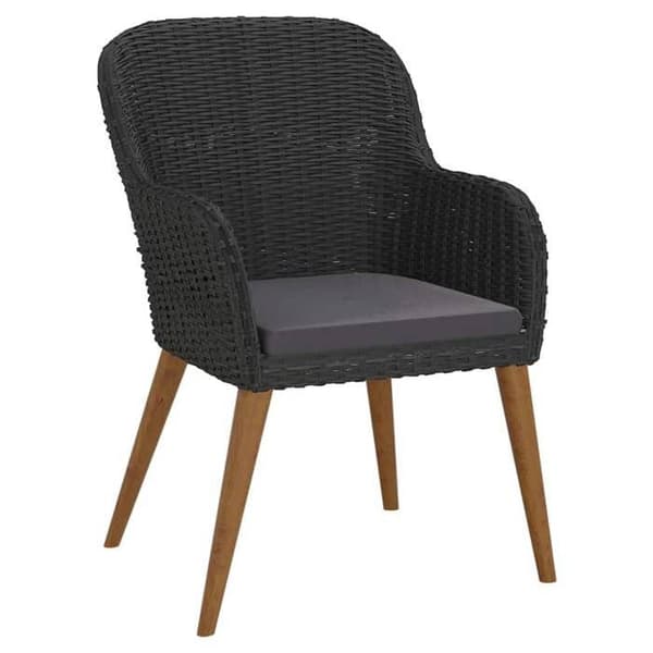 Maison Exclusive - Havemøbler sæt med puder 7 stk Sort Svart