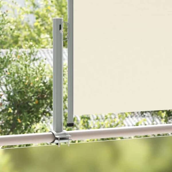 Sidebutik - EKSKLUSIV HUS - Sammenklappeligt sideoverdækning til terrasse - 100 x 300 cm - Off-white - UV-bestandig polyester Äggskal