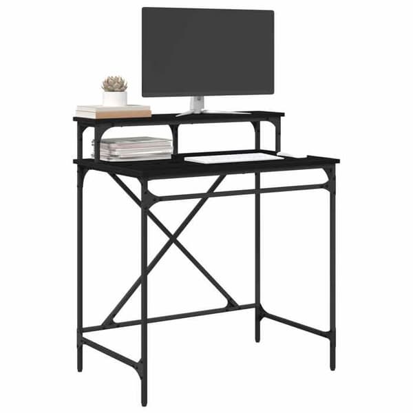 Maison Exclusive - Kontor Sort egetræ 80 x 50 x 90 cm Ingeniørtræ svart ek