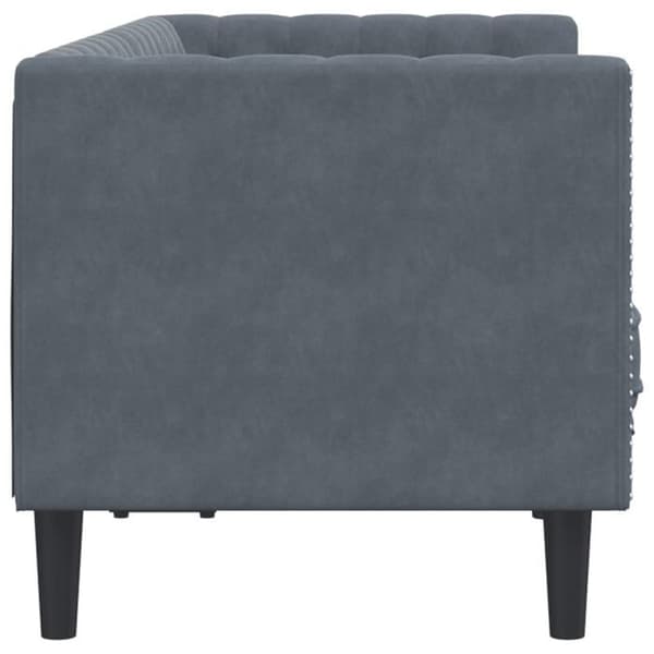 Maison Exclusive - Chesterfield-soffa med kuddar 2 platser mörkgrå sammet
