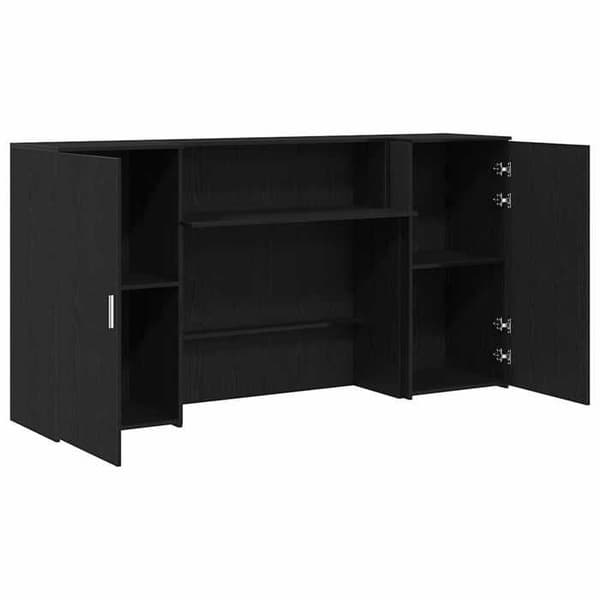 Maison Exclusive - Reception desk i sort egetræ 200x50x103,5cm ingeniørtræ svart ek