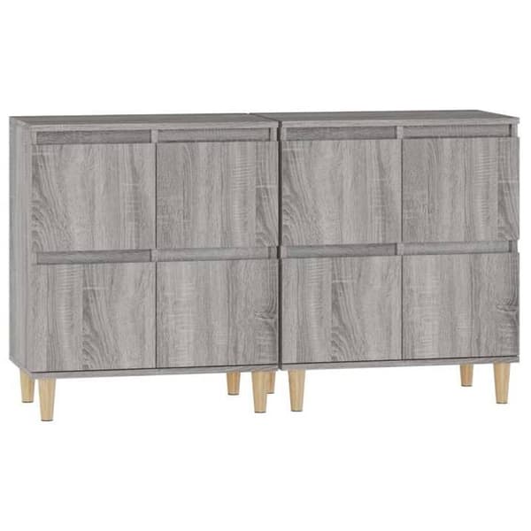 Maison Exclusive - Bufféer 2 st sonoma grå 60x35x70 cm ingenjörsträ