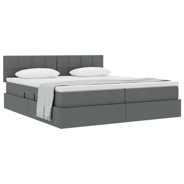 Maison Exclusive - Förvaringssäng Mörkgrå 180 x 200 cm Syntetiskt läder Mörkgrå