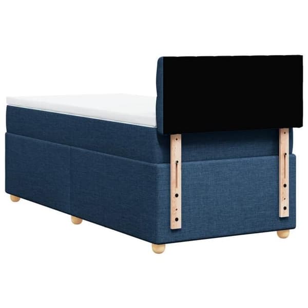 Maison Exclusive - Sengestel med springmadras Blå 90x200 cm Stof