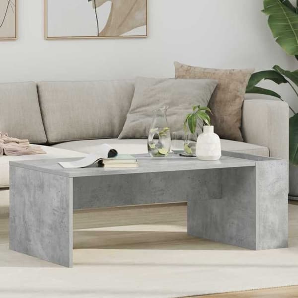 Bord - EKSKLUSIV HUS - 95 x 50 x 34 cm - Beton grå - Ingeniørtræ - Rektangulær Betonggrå