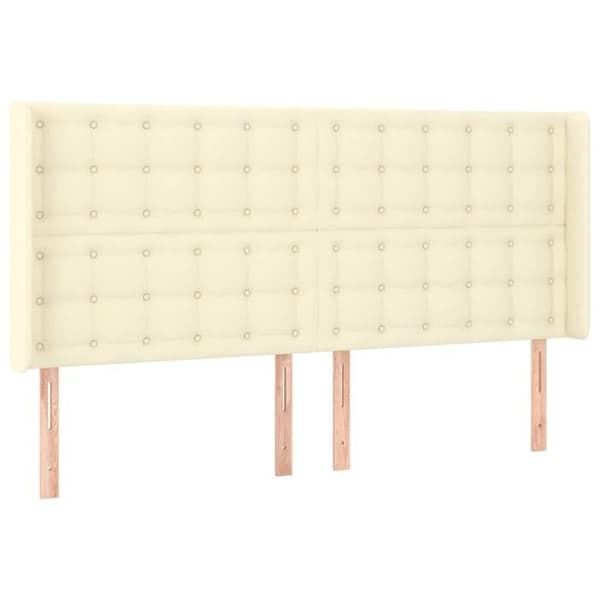 Maison Exclusive - LED Hovedgærde Creme 163x16x118/128 cm Simililæder