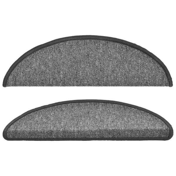 Maison Exclusive - Trappmatta 15 delar 56 x 17 x 3 cm Mörkgrå Halvcirkelformad mörkgrå
