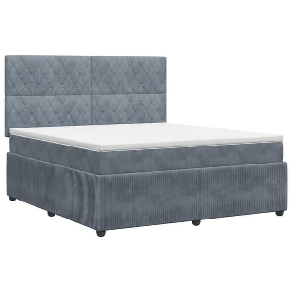 Maison Exclusive - Boxspring-sänky tummanharmaalla patjalla 160 x 200 cm Sametti Mörkgrå